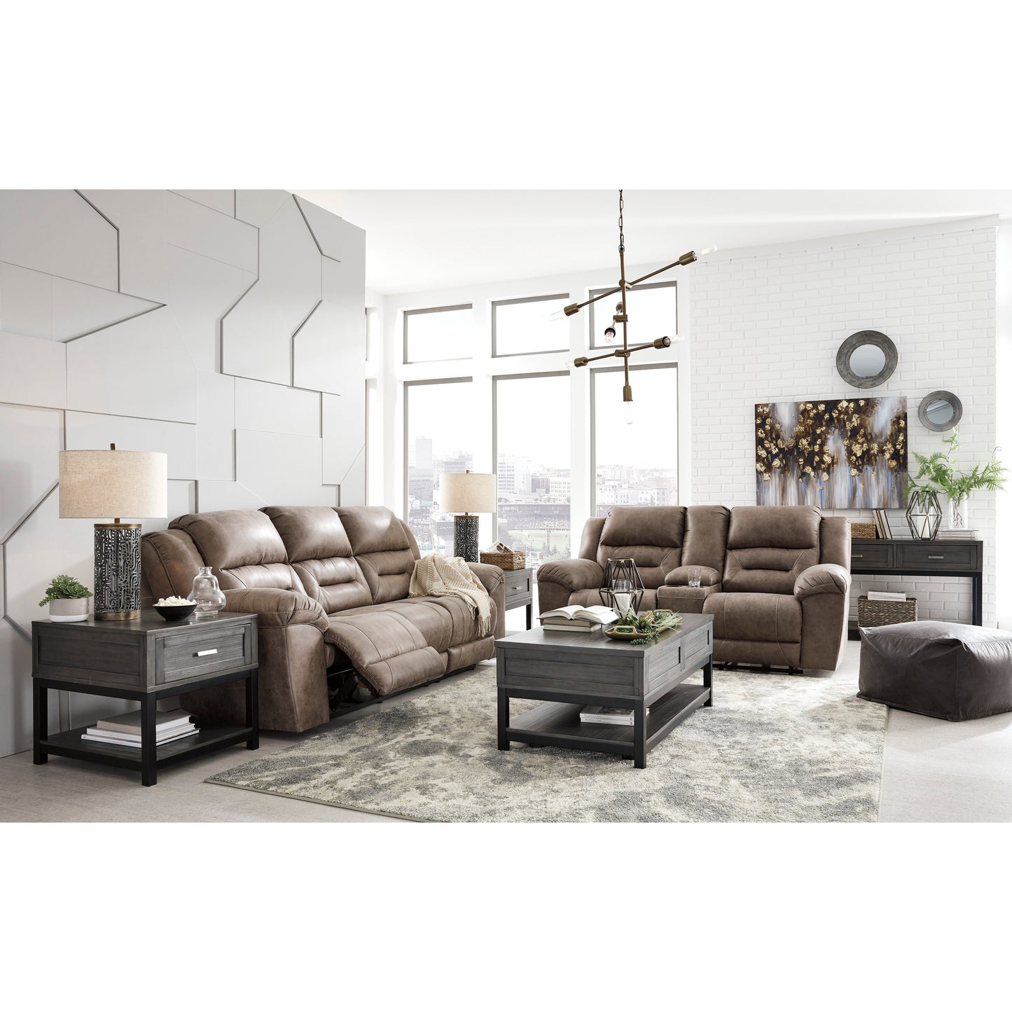 STONELAND POWER RECLINING SOFA - FOSSIL