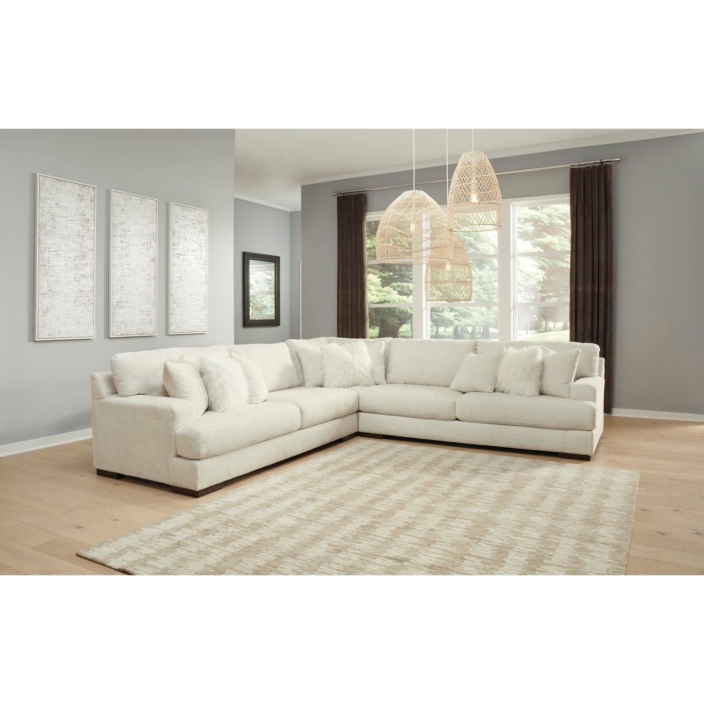 ZADA 3 PC SECTIONAL - IVORY