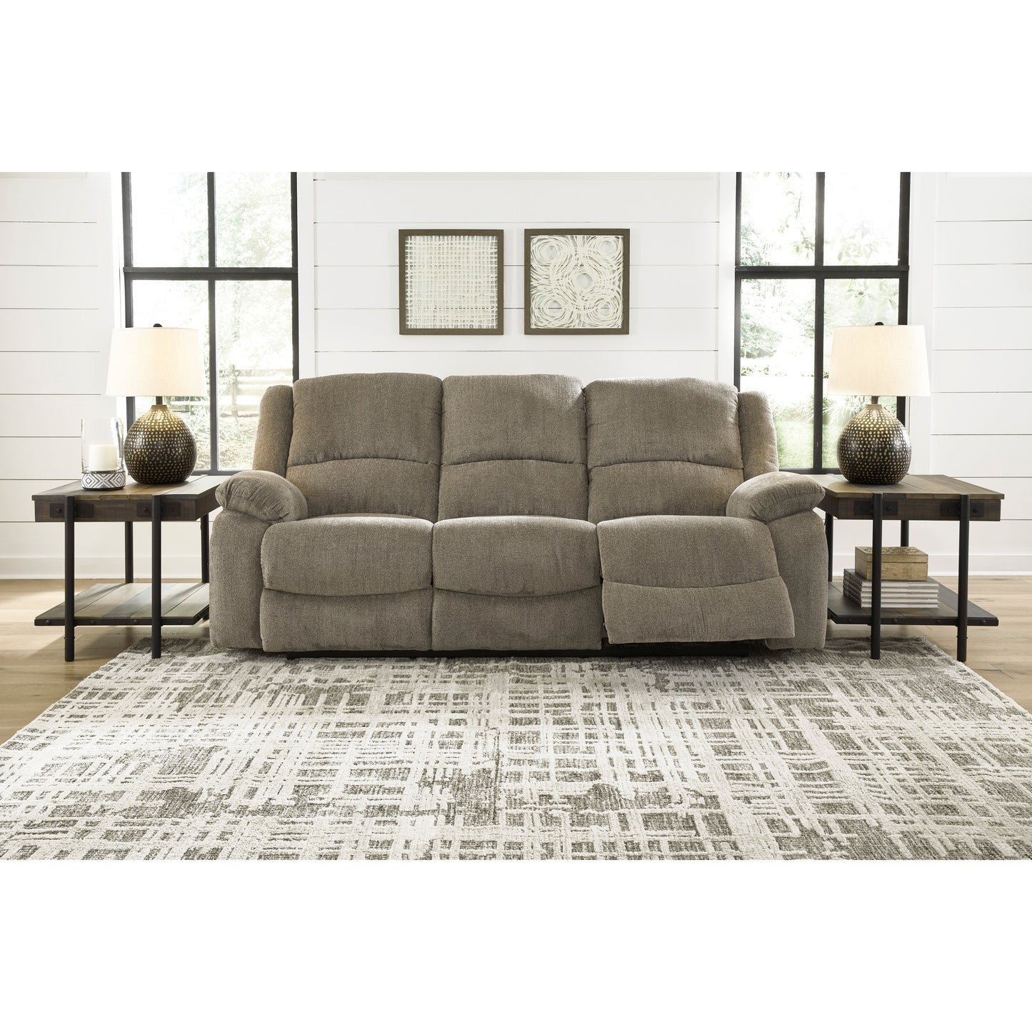DRAYCOLL SOFA - PWR RECLINER- PEWTER