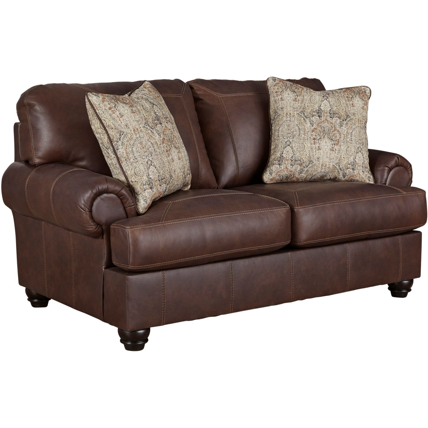 BEAMERTON LEATHER LOVESEAT- VINTAGE