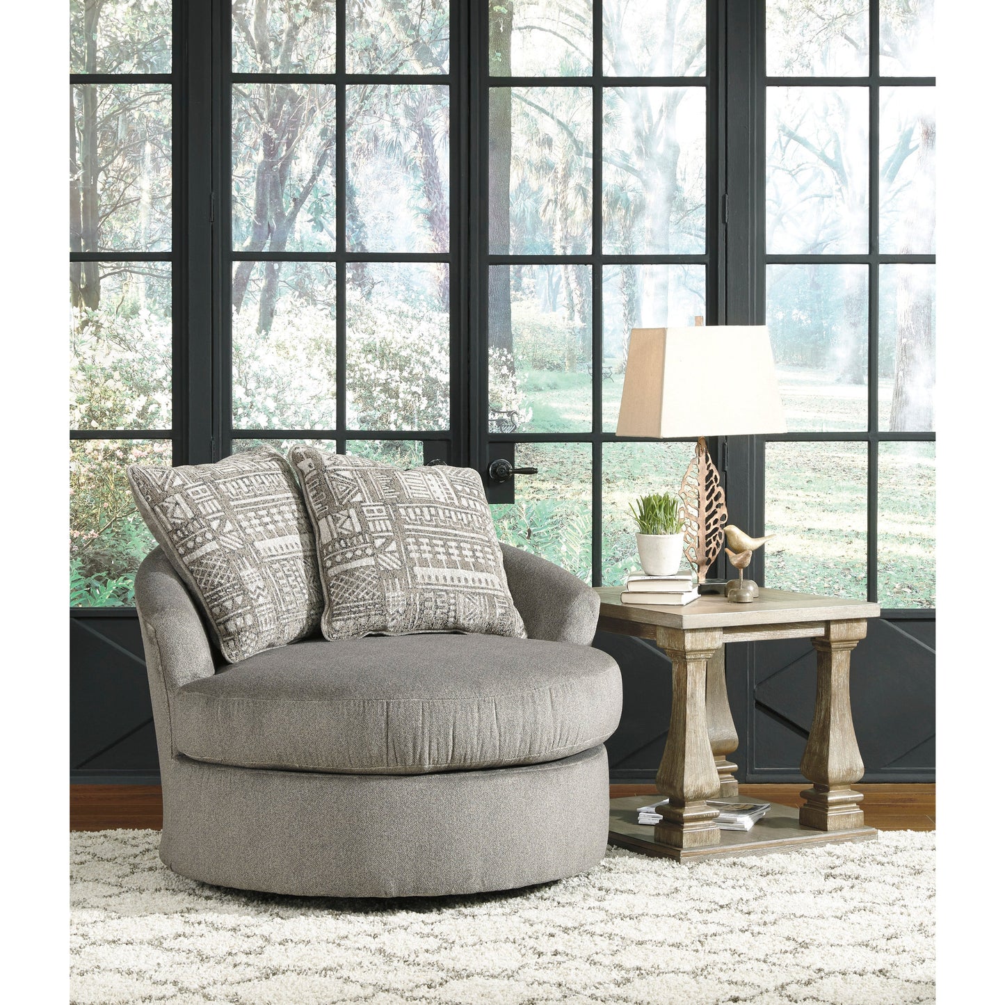 SOLETREN ACCENT SWIVEL CHAIR - ASH