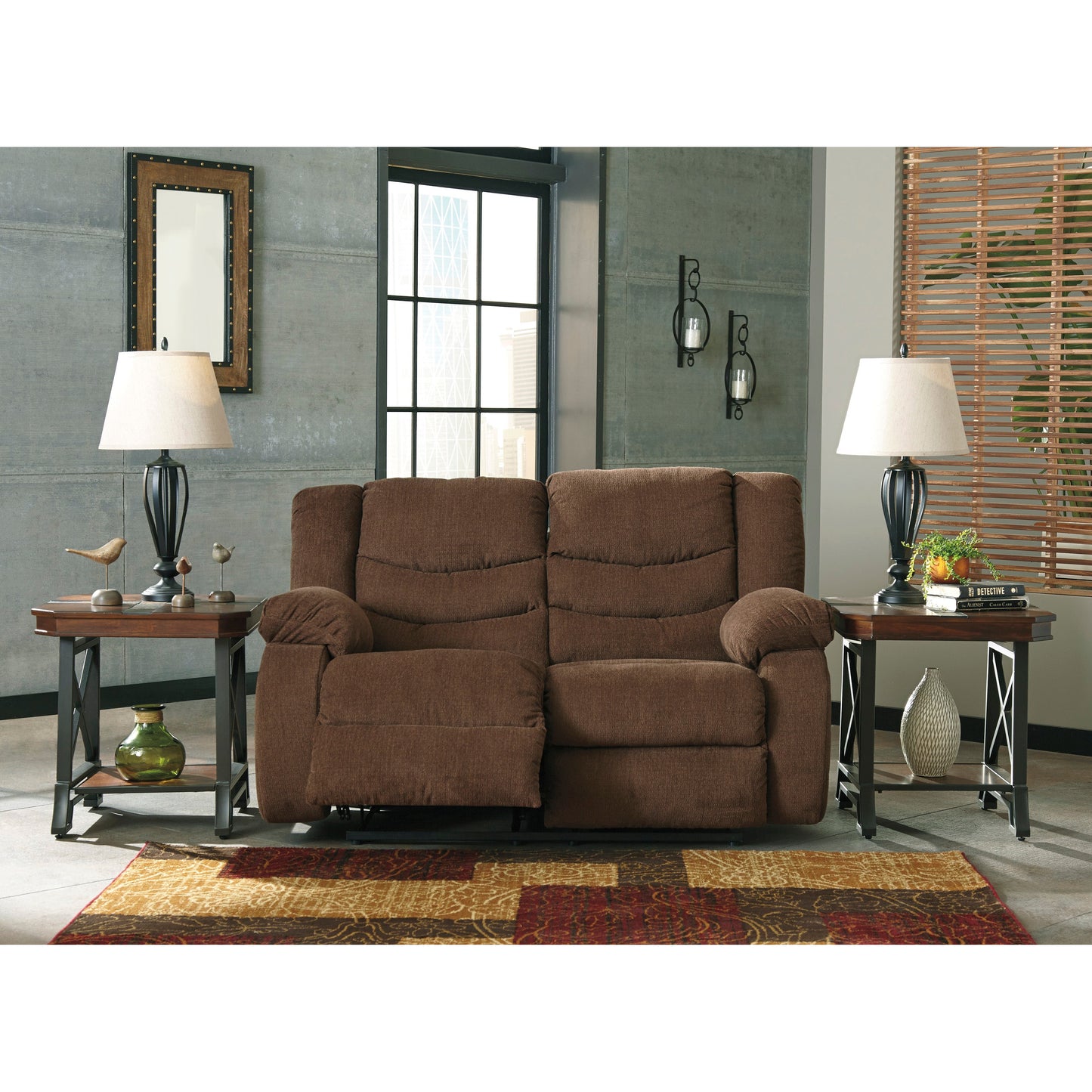 TULEN RECLINING LOVESEAT - CHOCOLATE