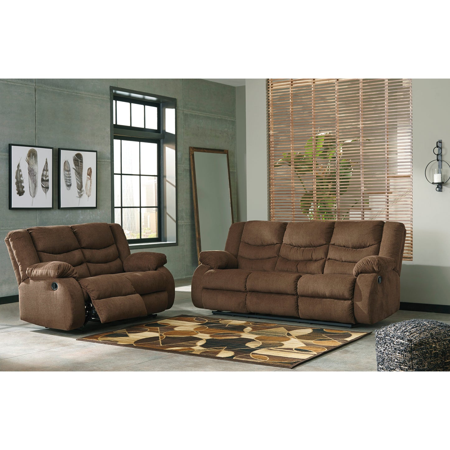 TULEN RECLINING LOVESEAT - CHOCOLATE