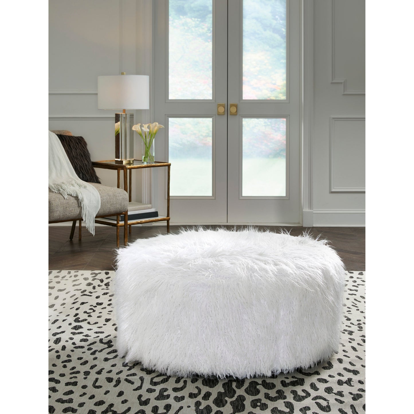 GALICE ACCENT OTTOMAN - WHITE