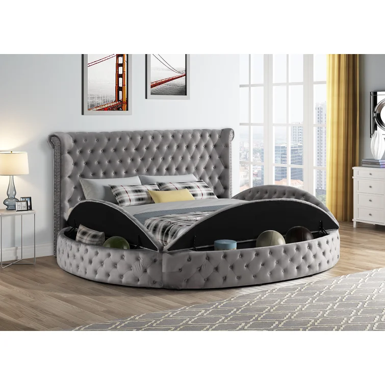 ALORA UPHOLSTERED BED - GREY