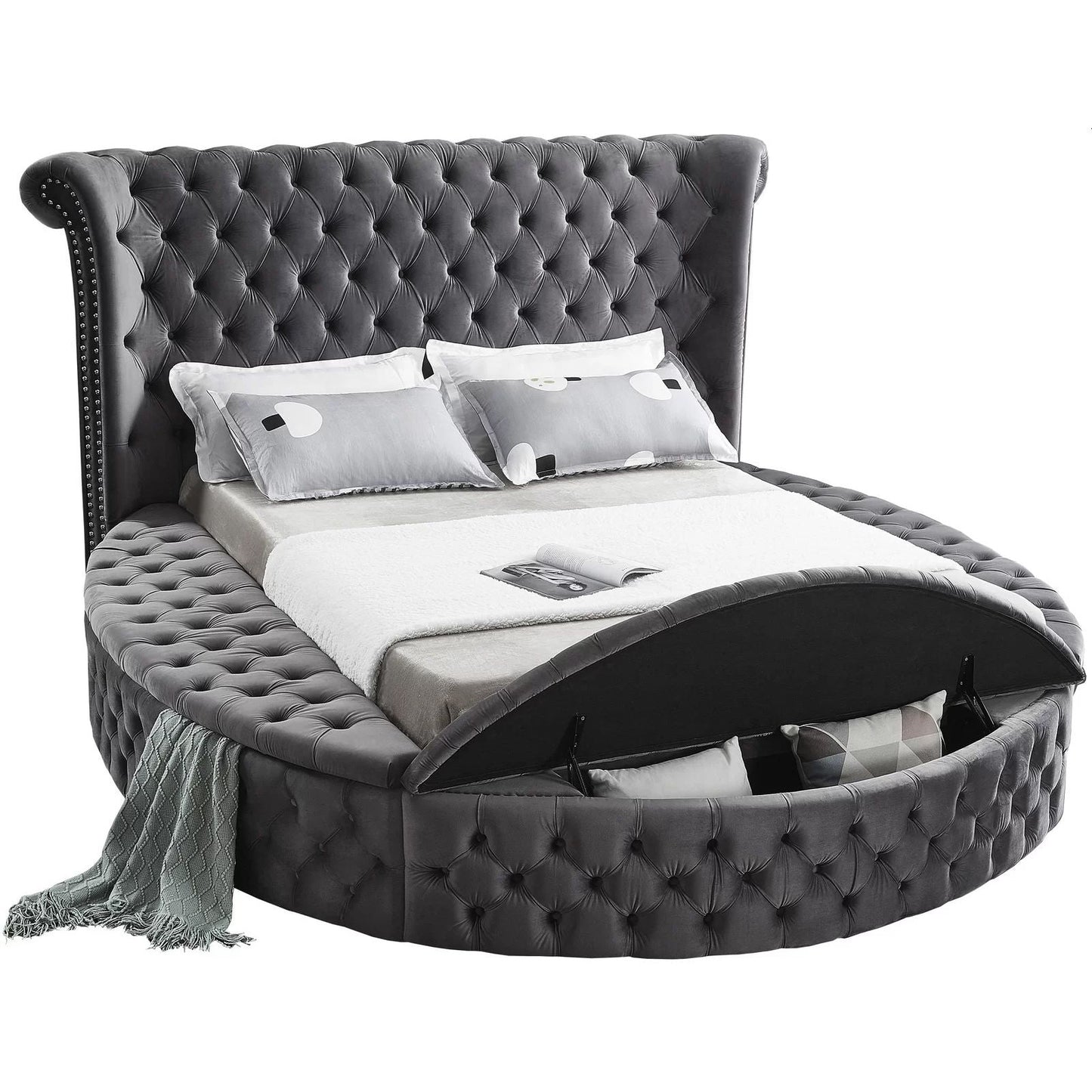 ALORA UPHOLSTERED BED - GREY