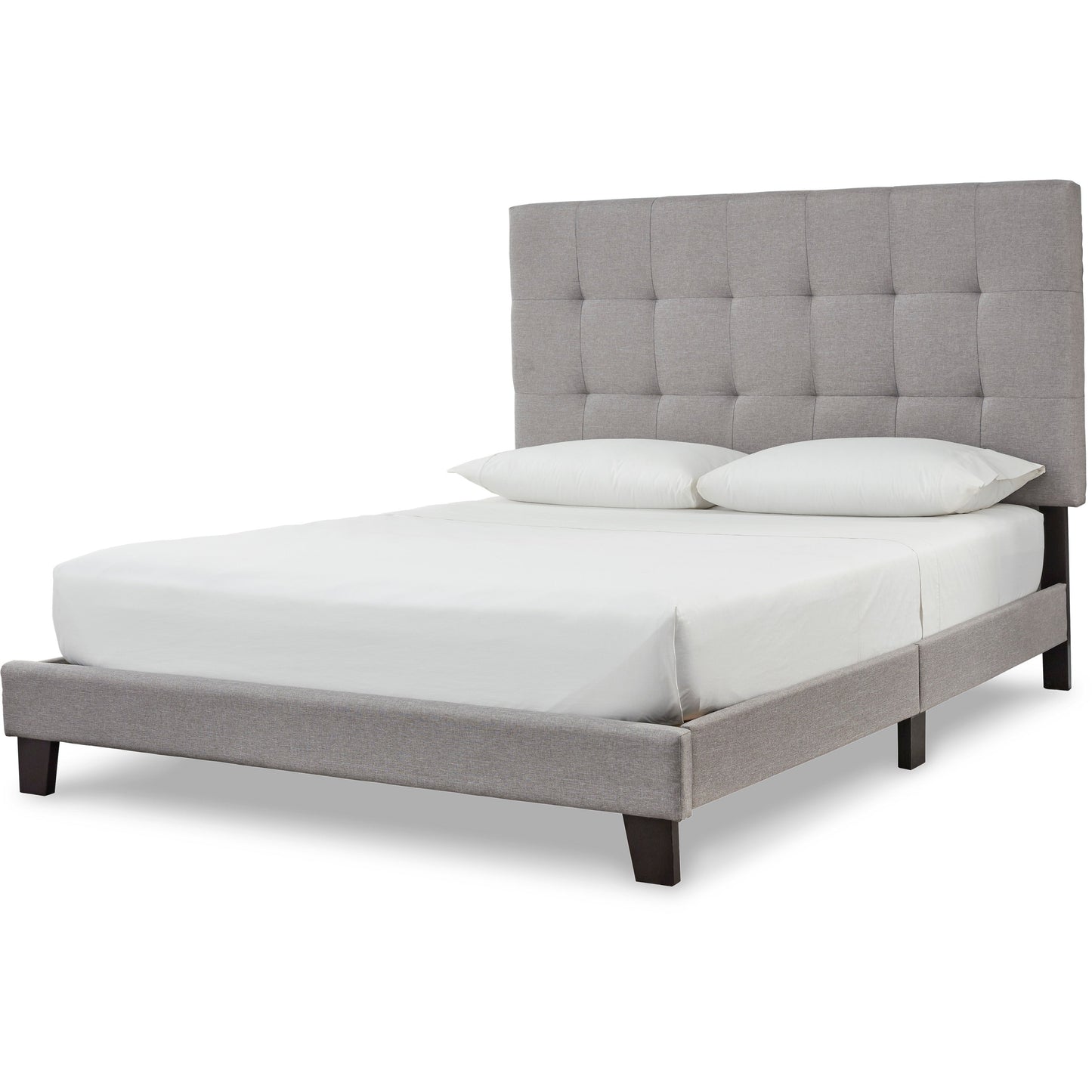 ADELLONI UPHOLSTERED BED - GRAY