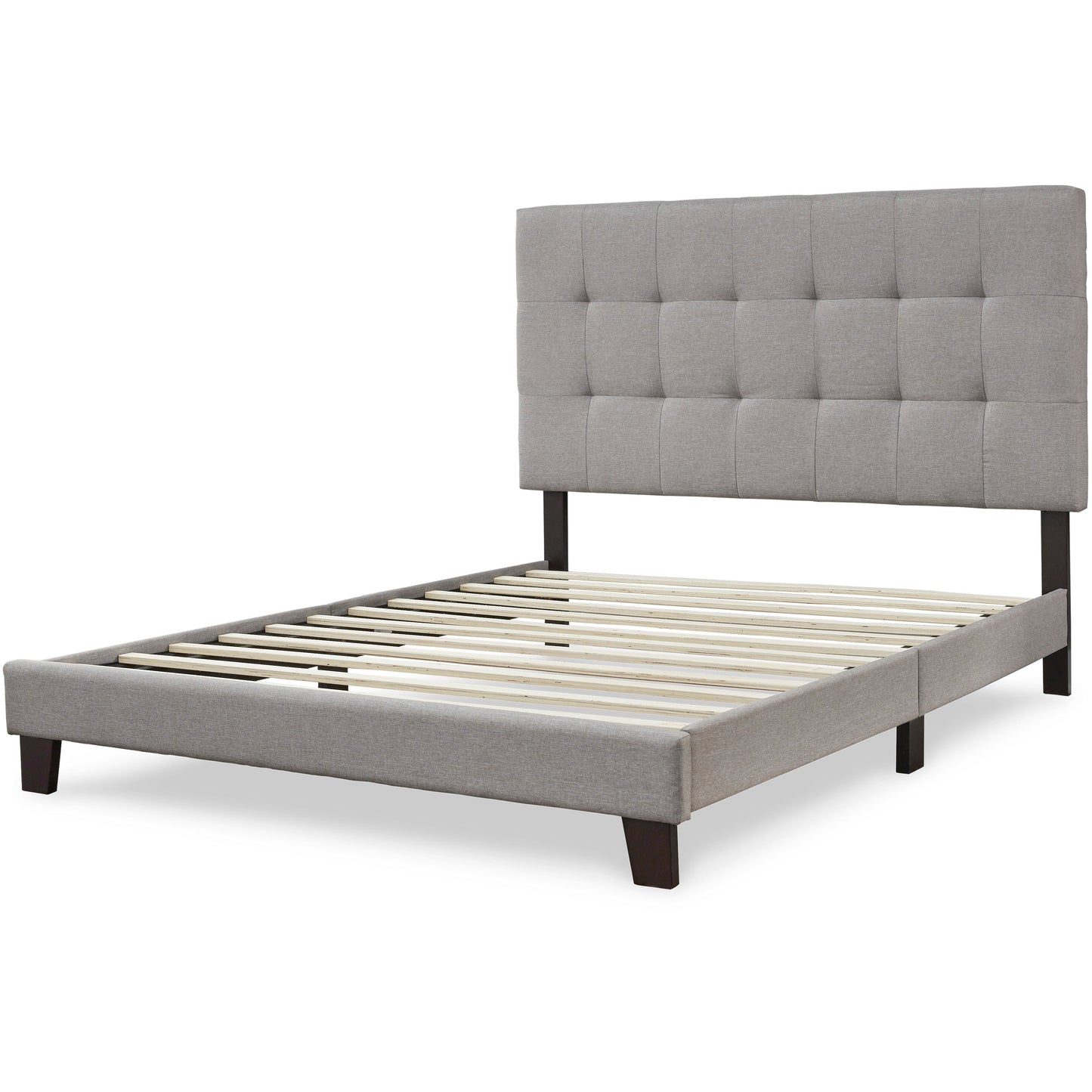 ADELLONI UPHOLSTERED BED - GRAY