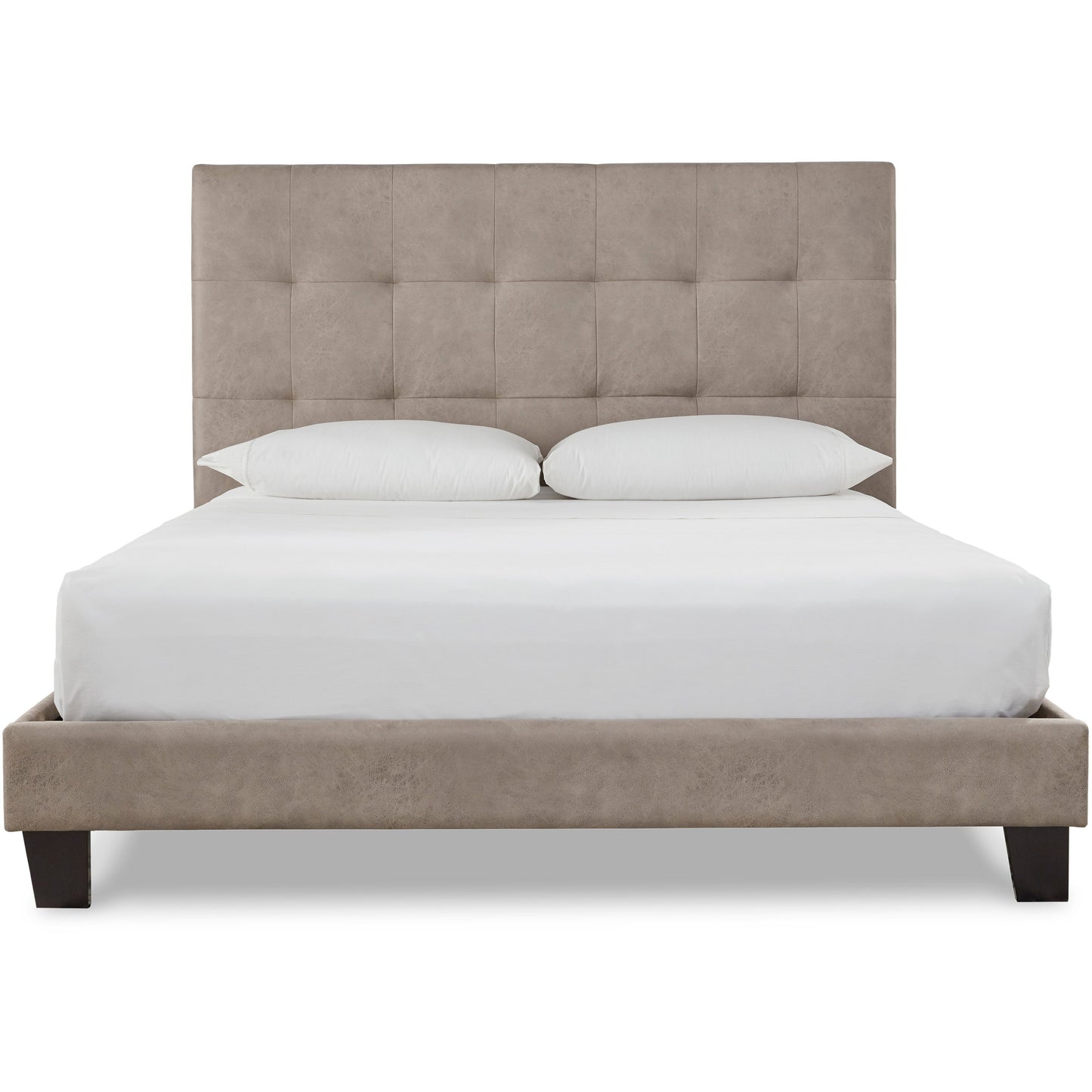 ADELLONI UPHOLSTERED BED - LIGHT BROWN