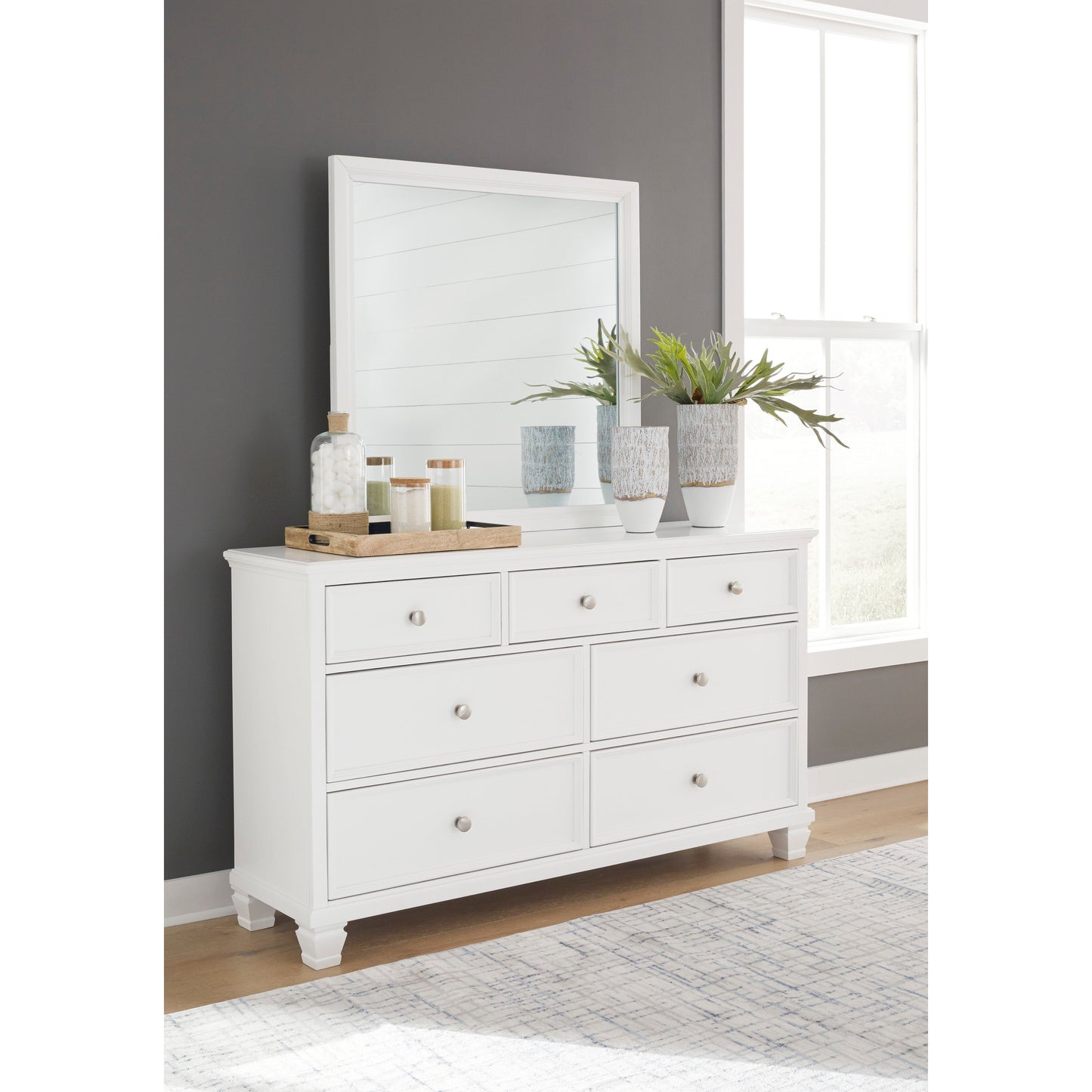 FORTMAN DRESSER/MIRROR - WHITE