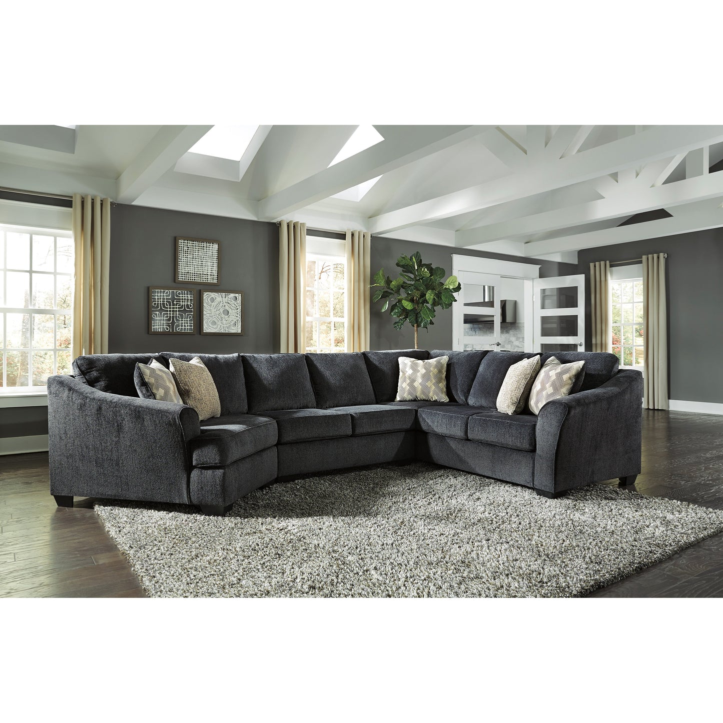 ELTMANN 3 PC SECTIONAL WITH CUDDLER - SLATE
