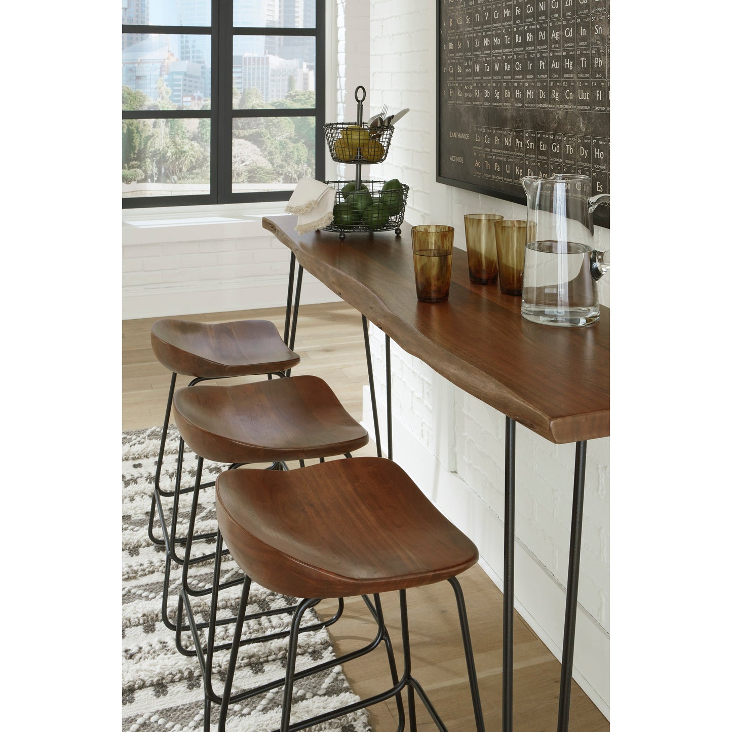 WILINRUCK COUNTER HEIGHT STOOL - BROWN/BLACK