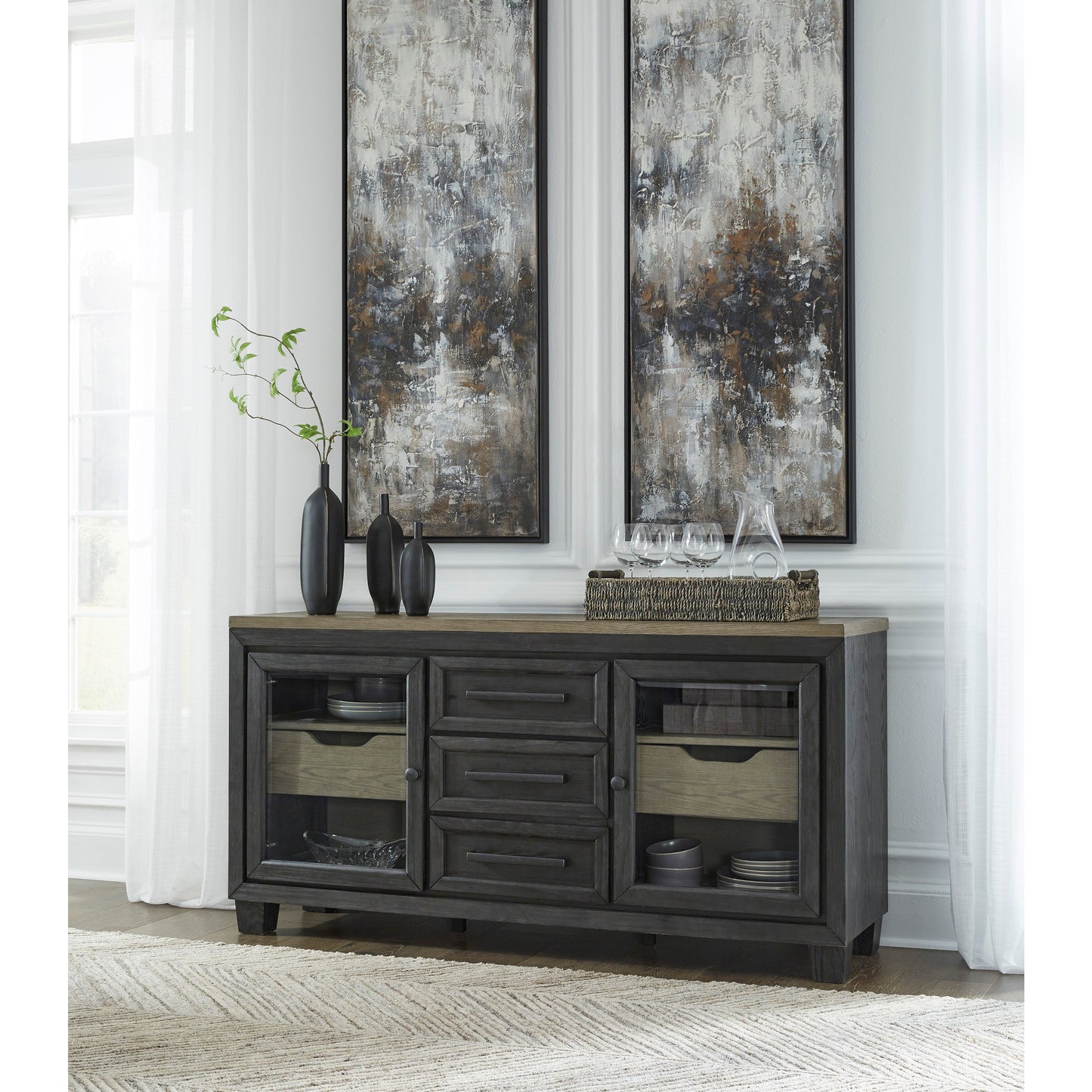 FOYLAND DINING SERVER - BLACK/BROWN