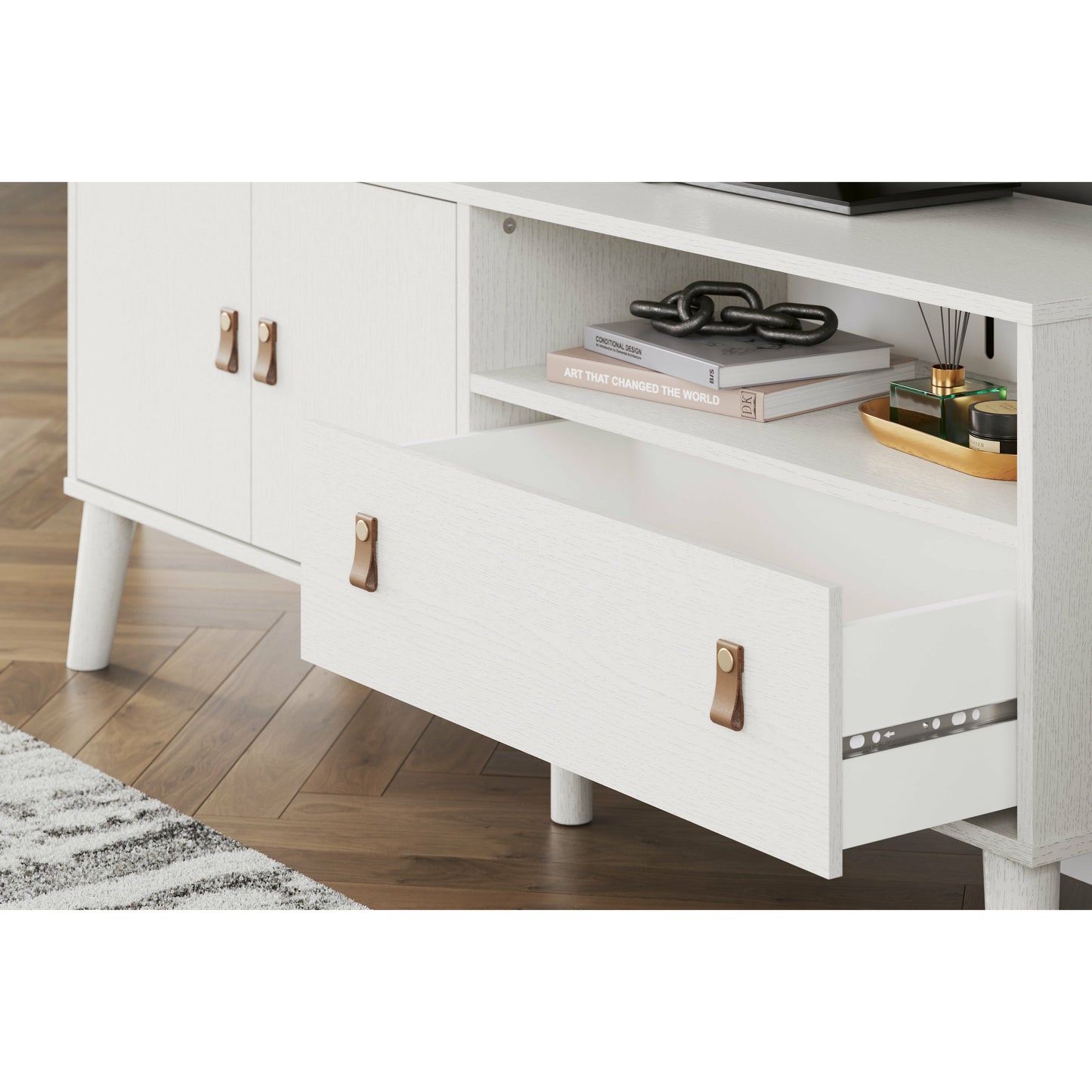 APRILYN 59" TV STAND- WHITE