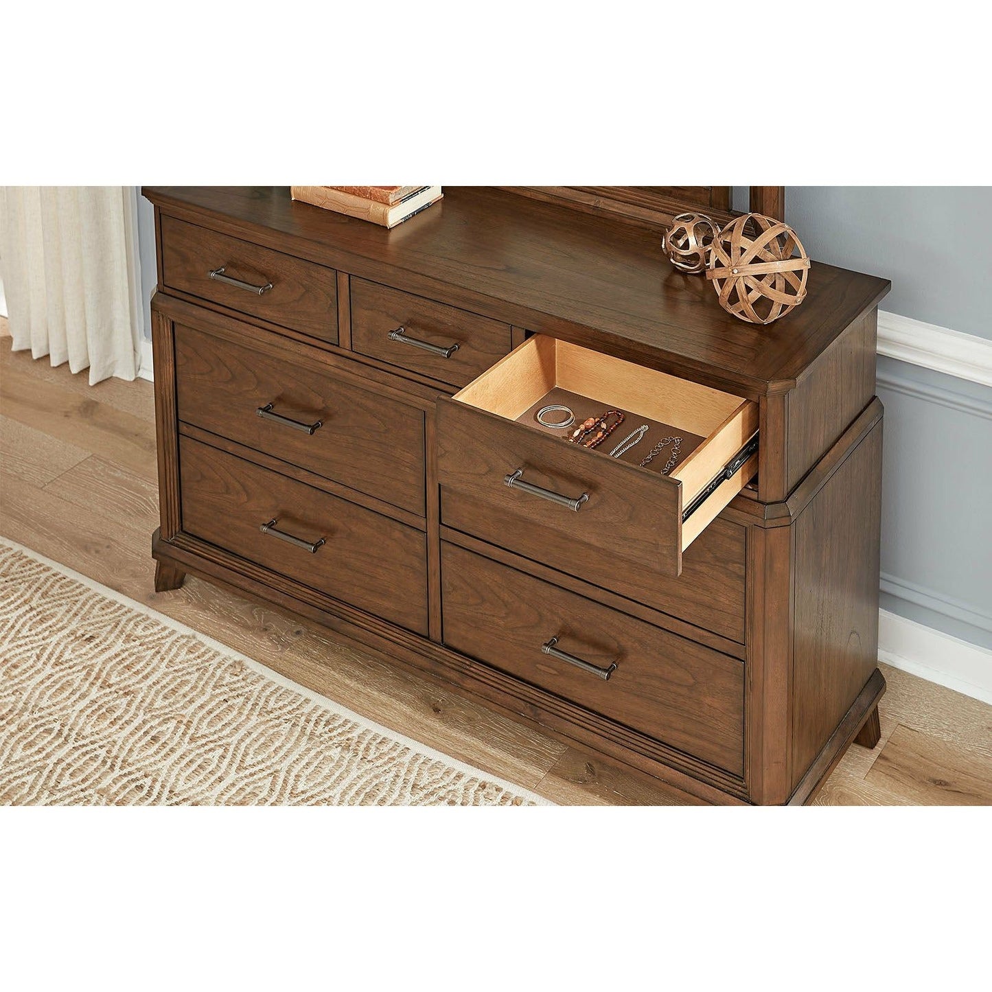FILSON CREEK- DRESSER/MIRROR - CINNAMON BROWN