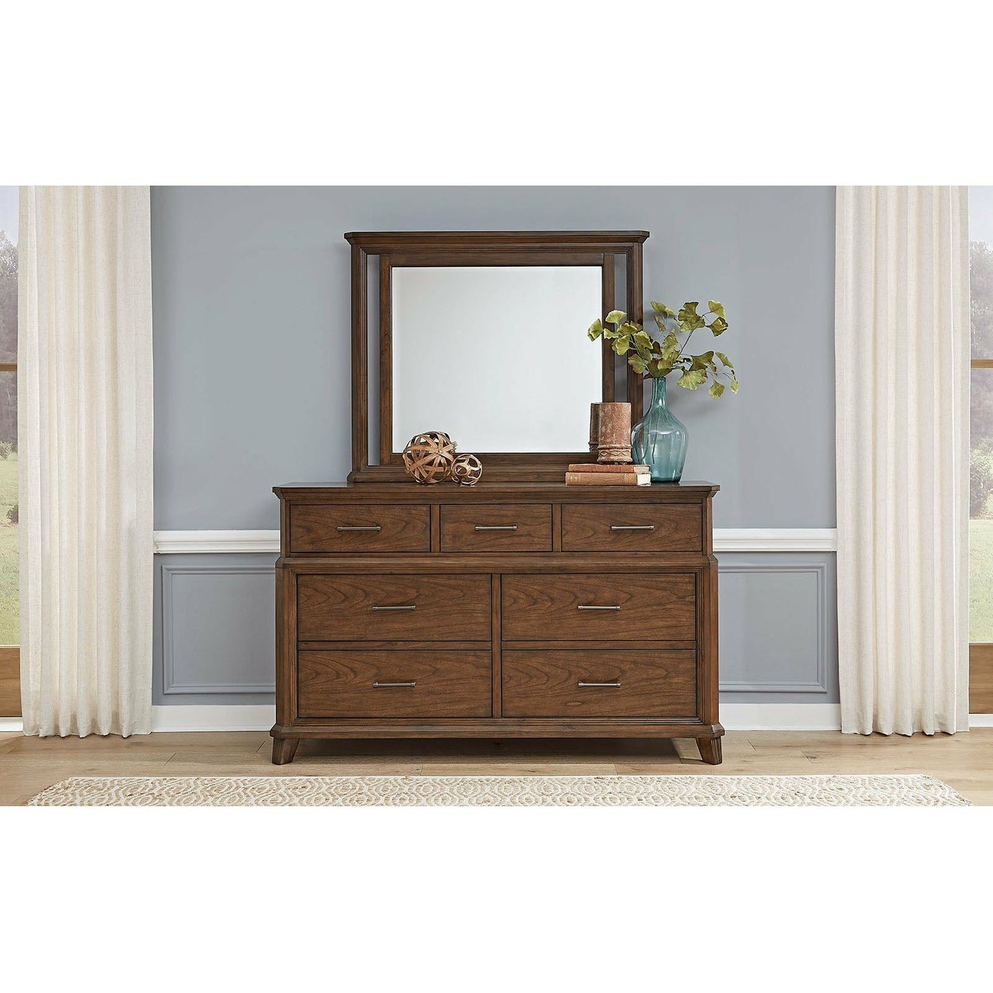FILSON CREEK- DRESSER/MIRROR - CINNAMON BROWN