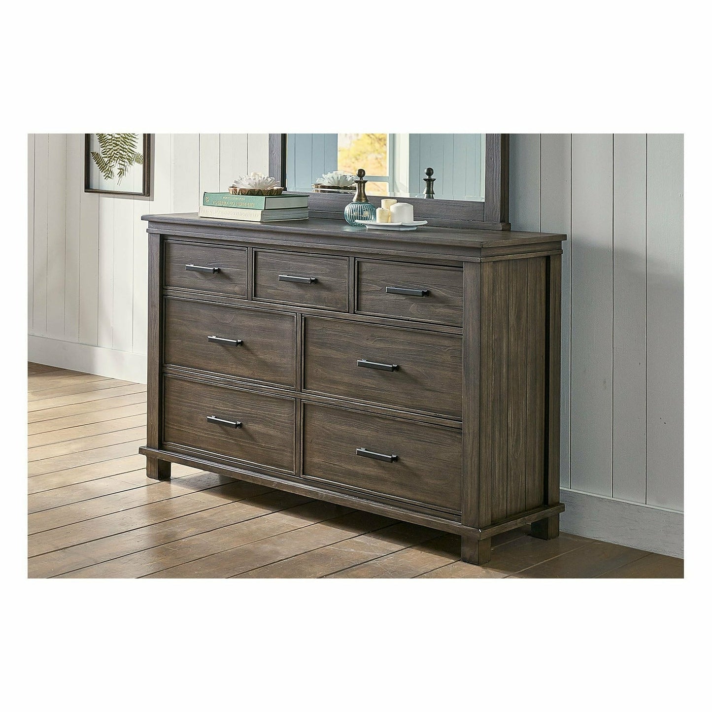GLACIER POINT - DRESSER/MIRROR - LIGHT GREY