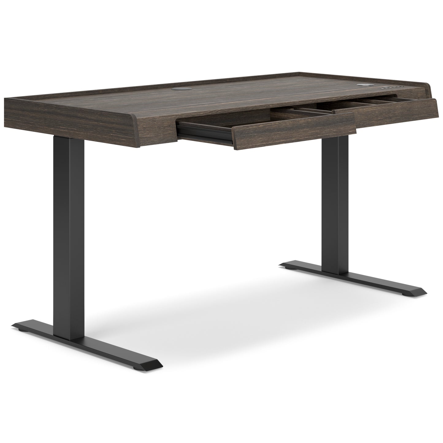 ZENDEX HOME OFFICE ADJUSTABLE HEIGHT DESK - DARK BROWN