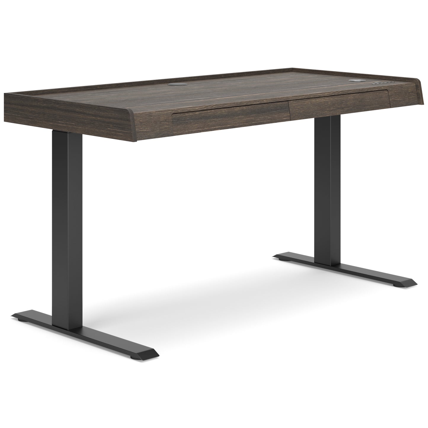 ZENDEX HOME OFFICE ADJUSTABLE HEIGHT DESK - DARK BROWN
