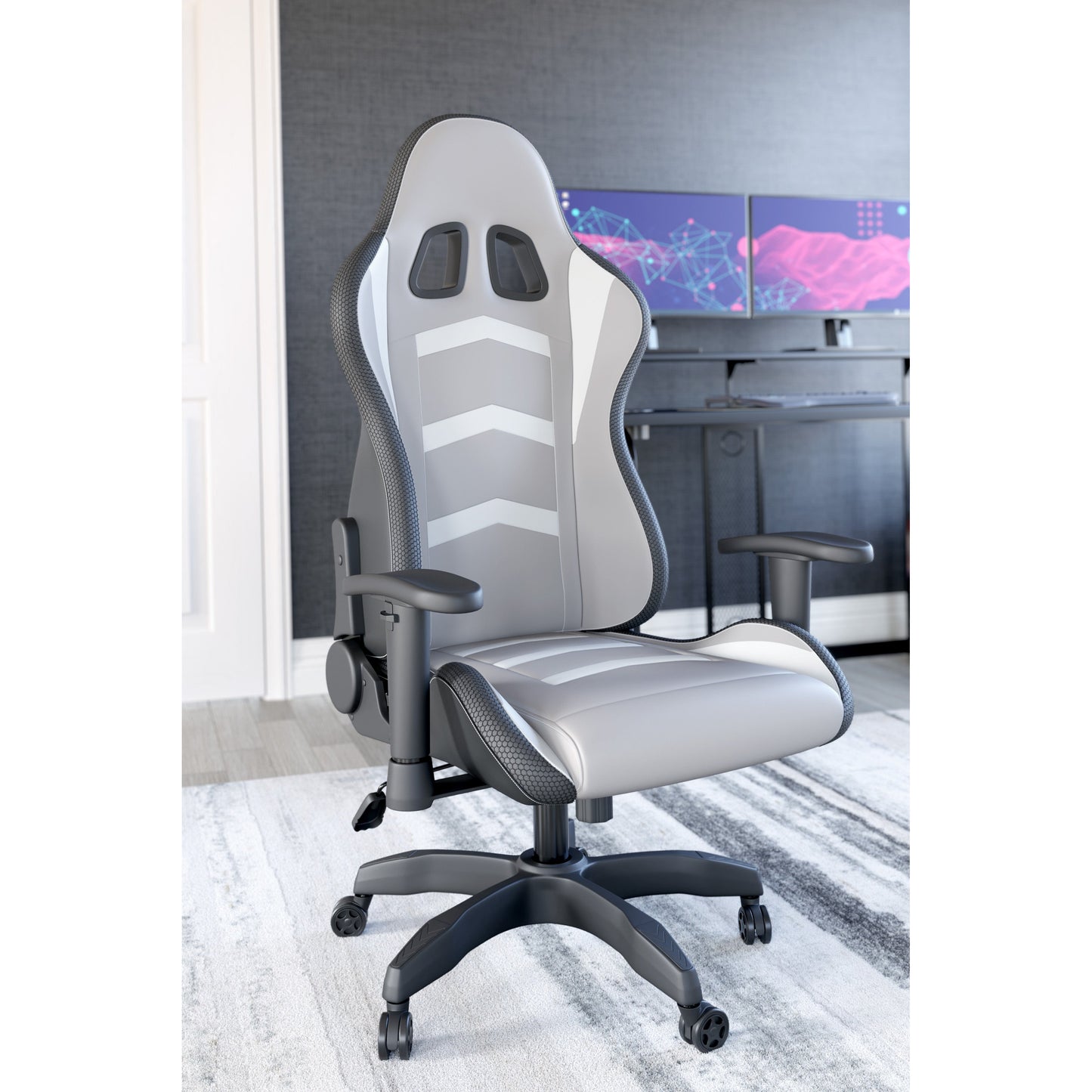 LYNXTYN LED LIGHT OFFICE CHAIR - WHITE/GRAY