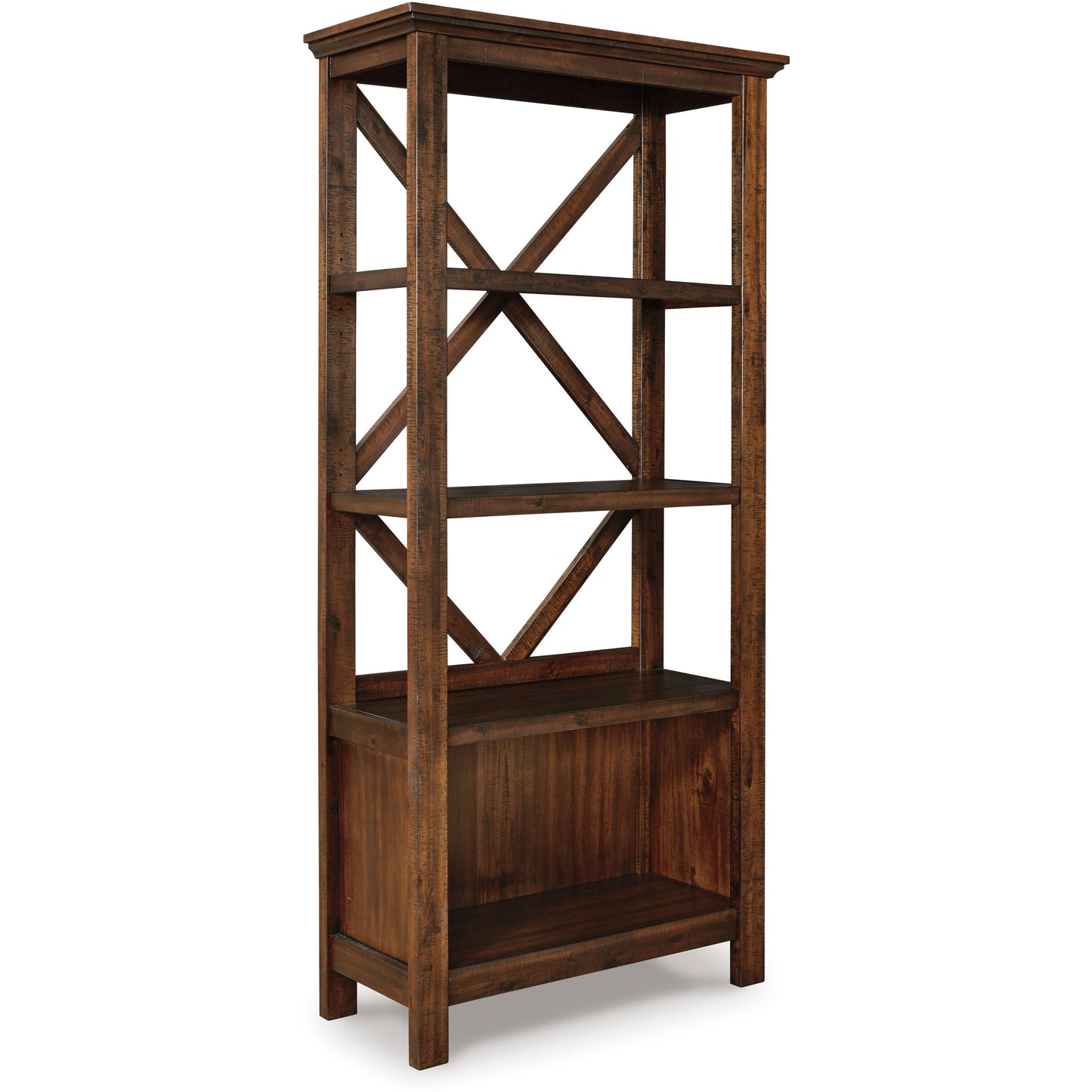 BALDRIDGE 78" BOOKCASE - RUSTIC BROWN