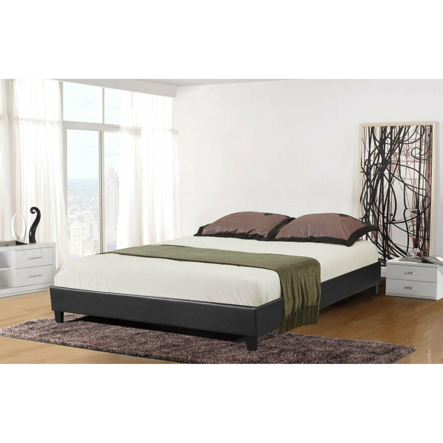 PARAGON - UPHOLSTERED PLATFORM BED - BLACK