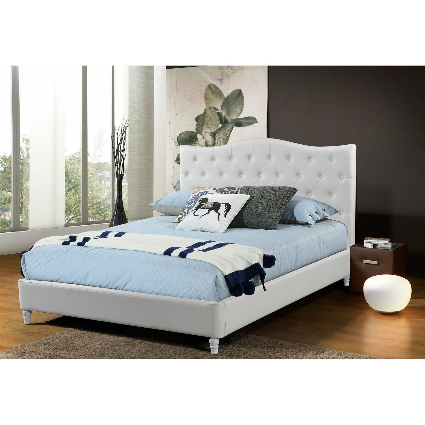 LILY UPHOLSTERED BED - WHITE