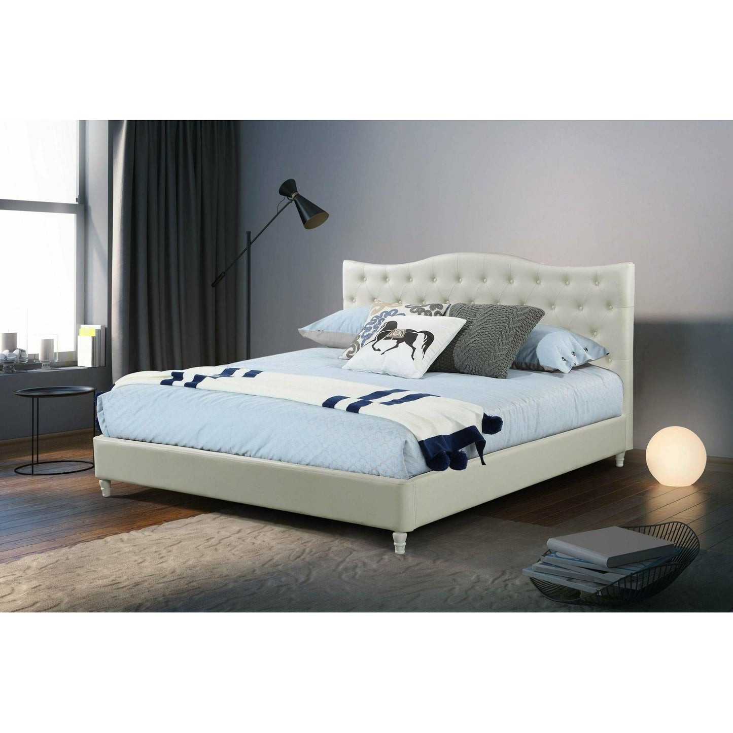 LILY UPHOLSTERED BED - WHITE