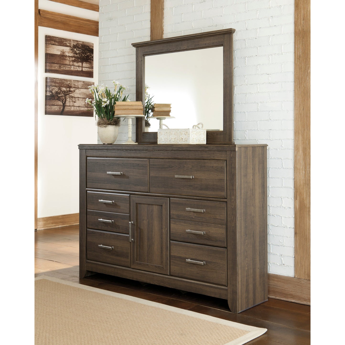 JUARARO DRESSER/MIRROR - DARK BROWN