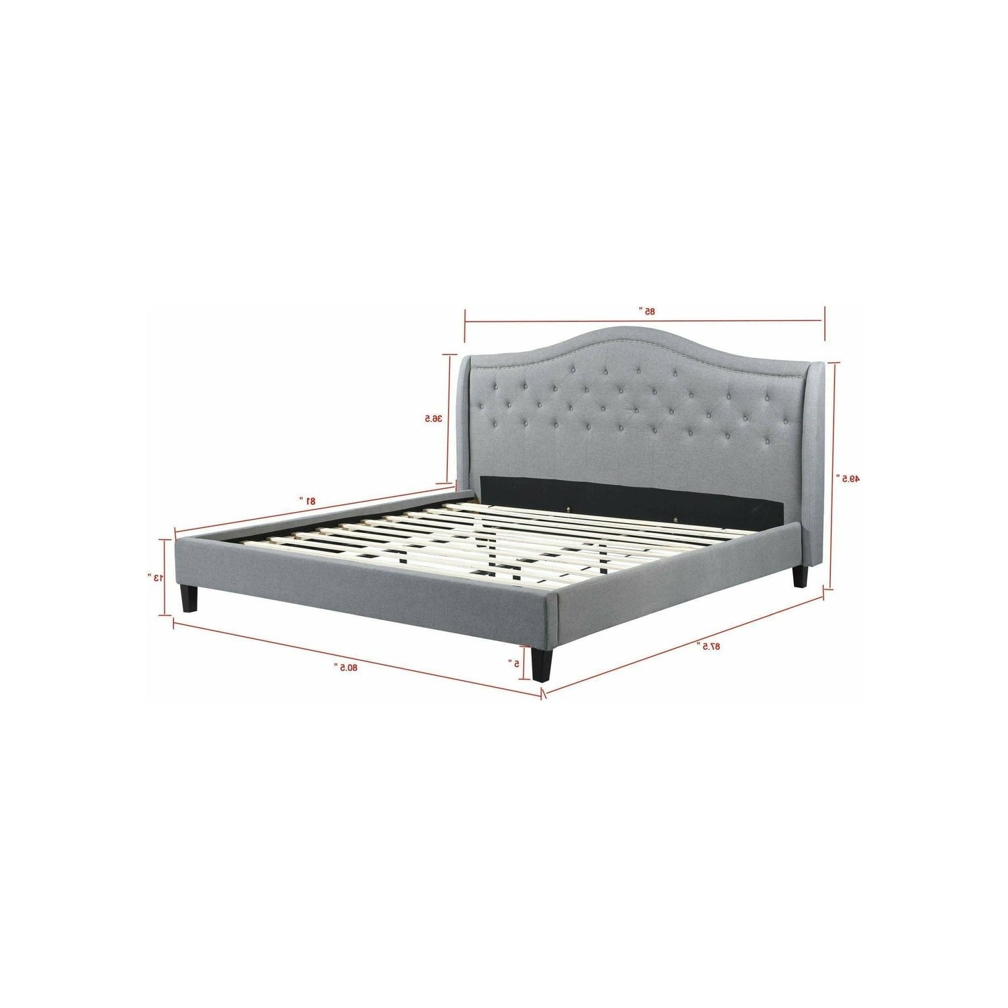 TWILIGHT UPHOLSTERED BED - GREY