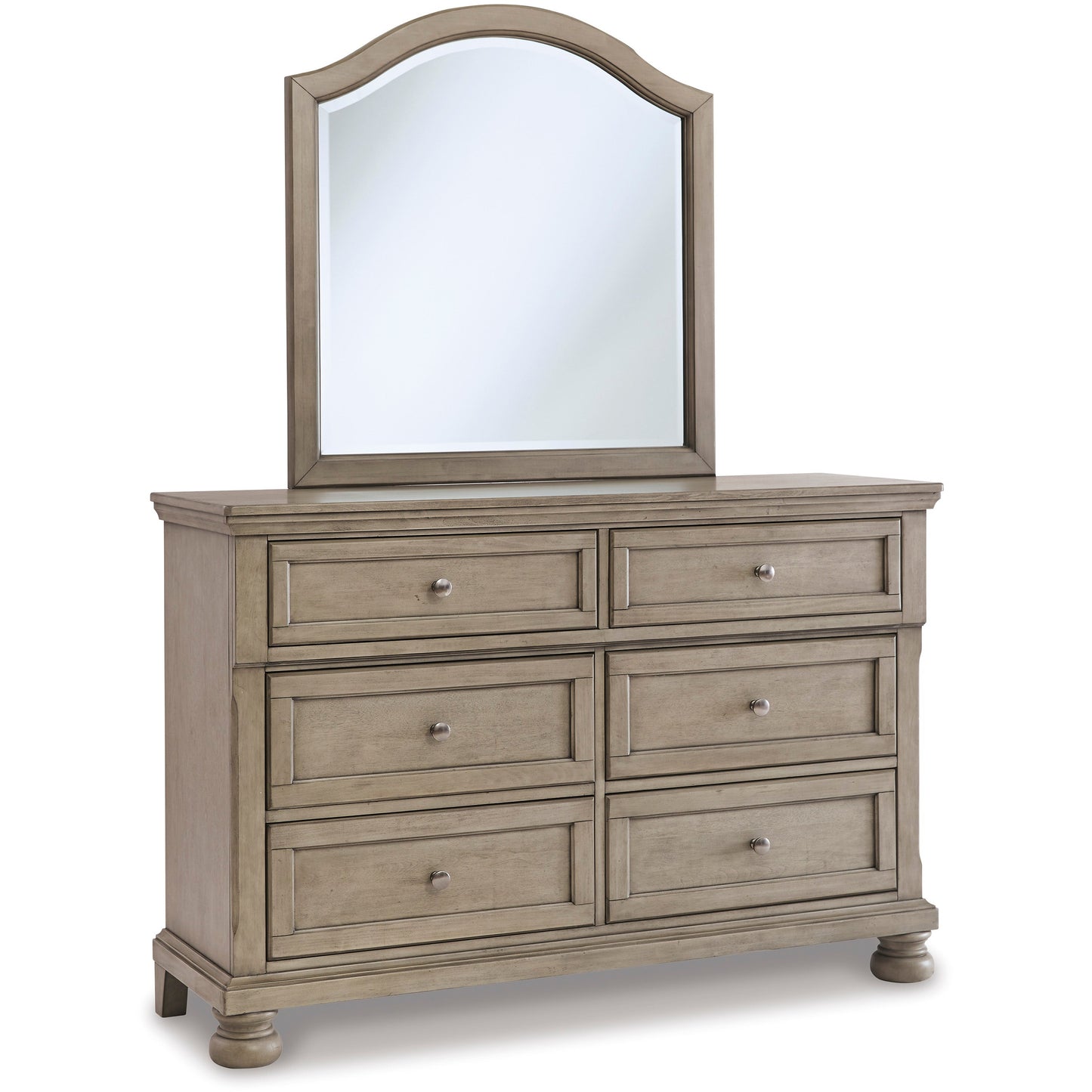 LETTNER DRESSER/MIRROR - LIGHT GRAY