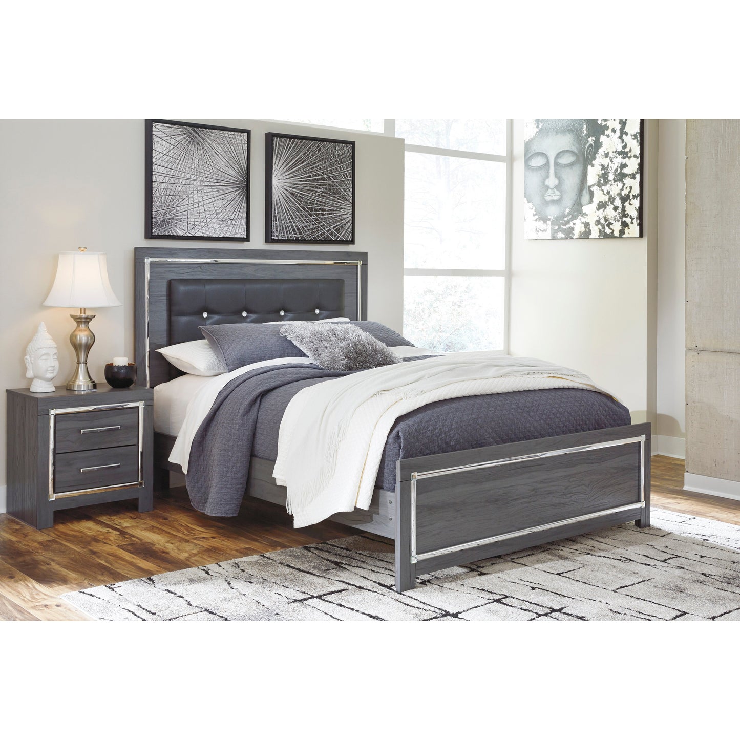 LODANNA BED - GRAY