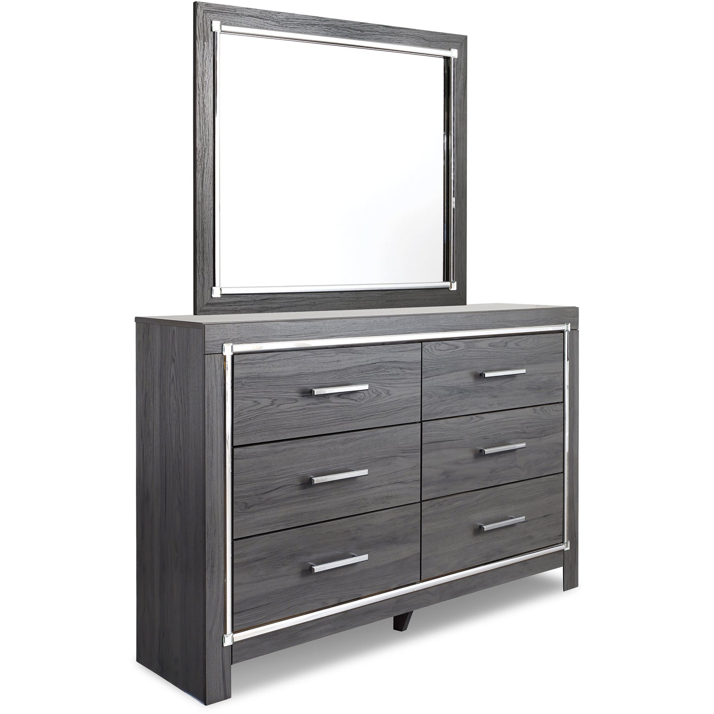LODANNA DRESSER/MIRROR - GRAY