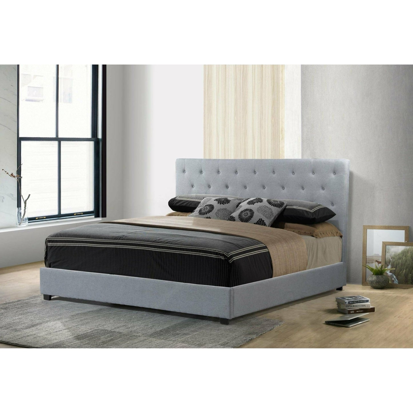 LOGAN UPHOLSTERED BED - LIFT UP - GREY