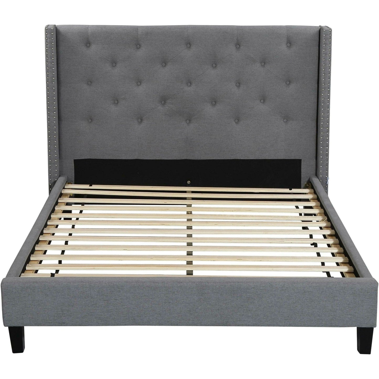 MEGAN UPHOLSTERED BED - GREY
