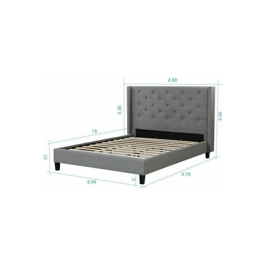 MEGAN UPHOLSTERED BED - GREY