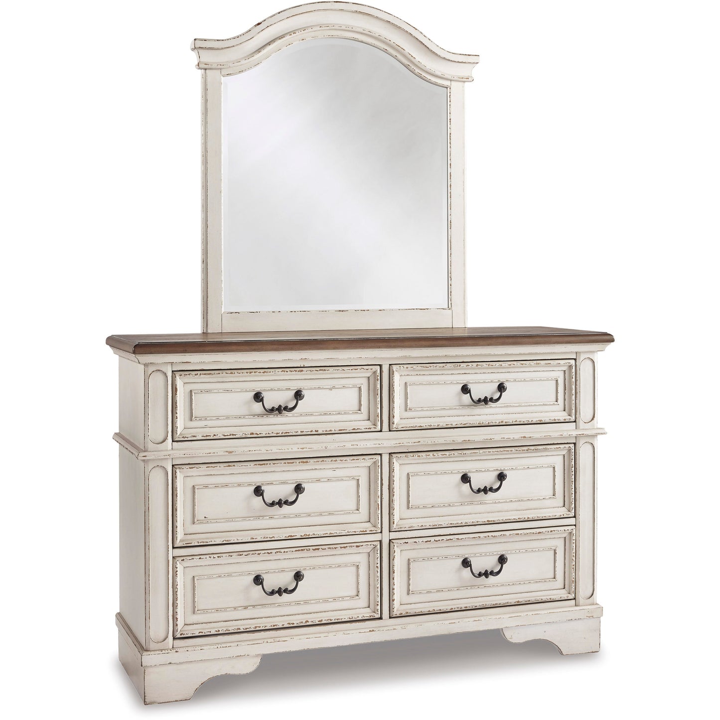 REALYN DRESSER/MIRROR - CHIPPED WHITE