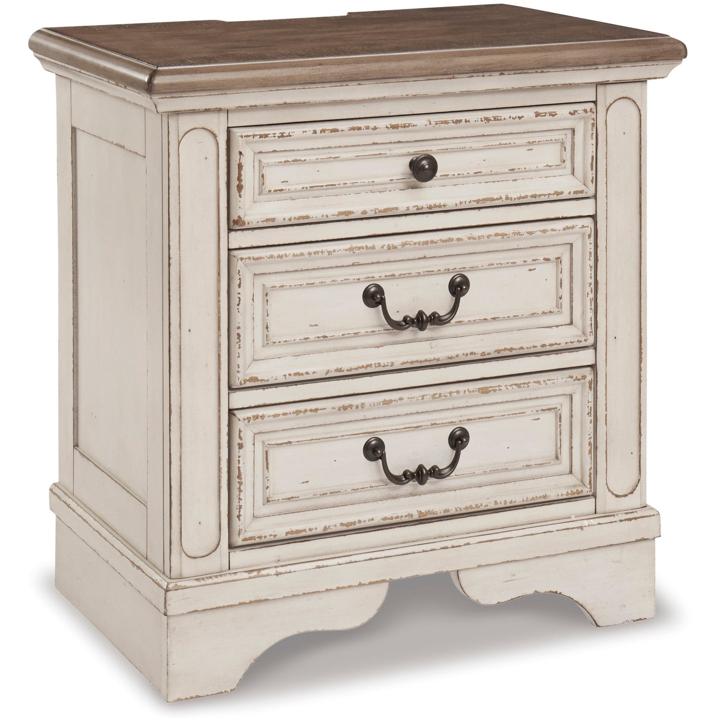 REALYN NIGHT STAND - CHIPPED WHITE
