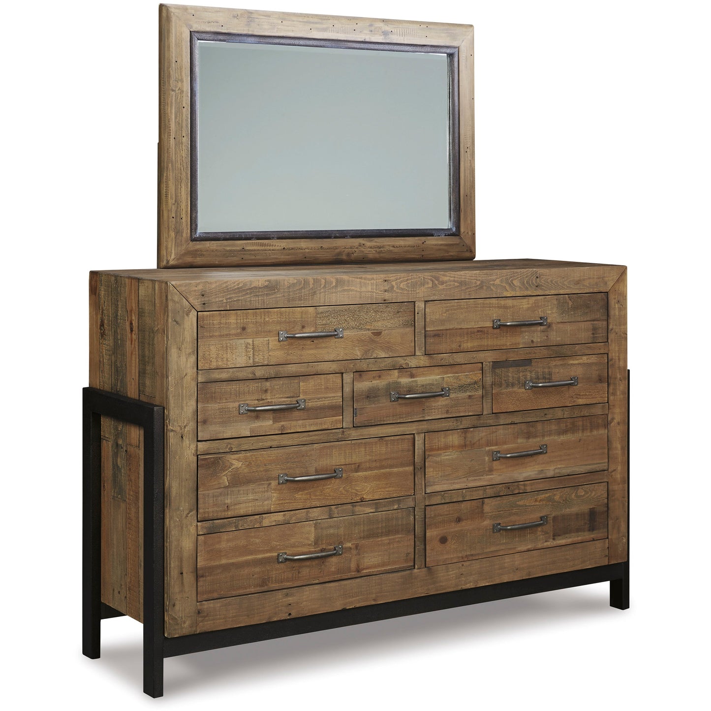 SOMMERFORD DRESSER/MIRROR - BROWN