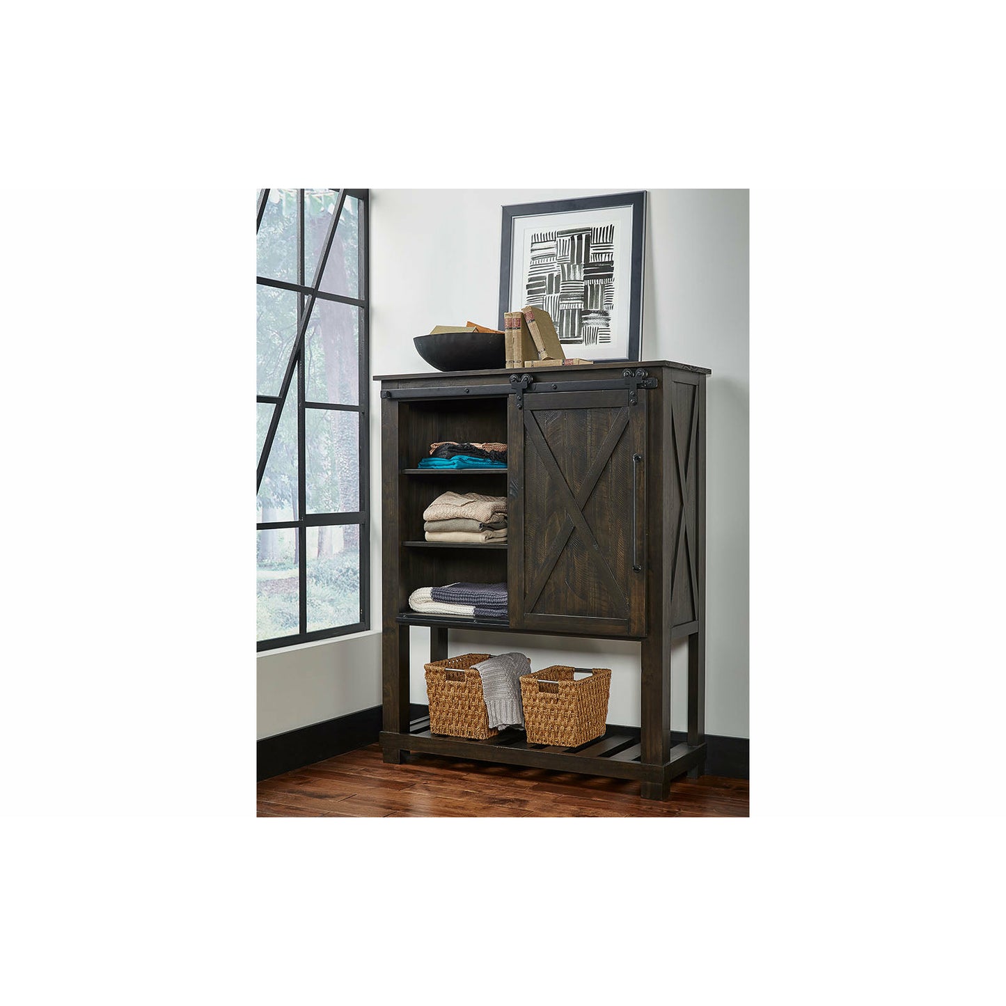 SUN VALLEY - BARN DOOR CHEST - CHARCOAL