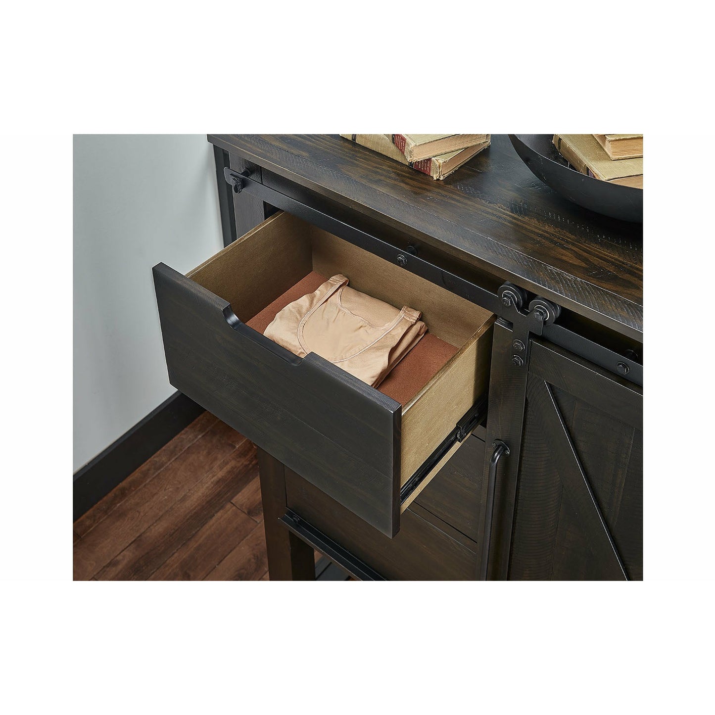 SUN VALLEY - BARN DOOR CHEST - CHARCOAL