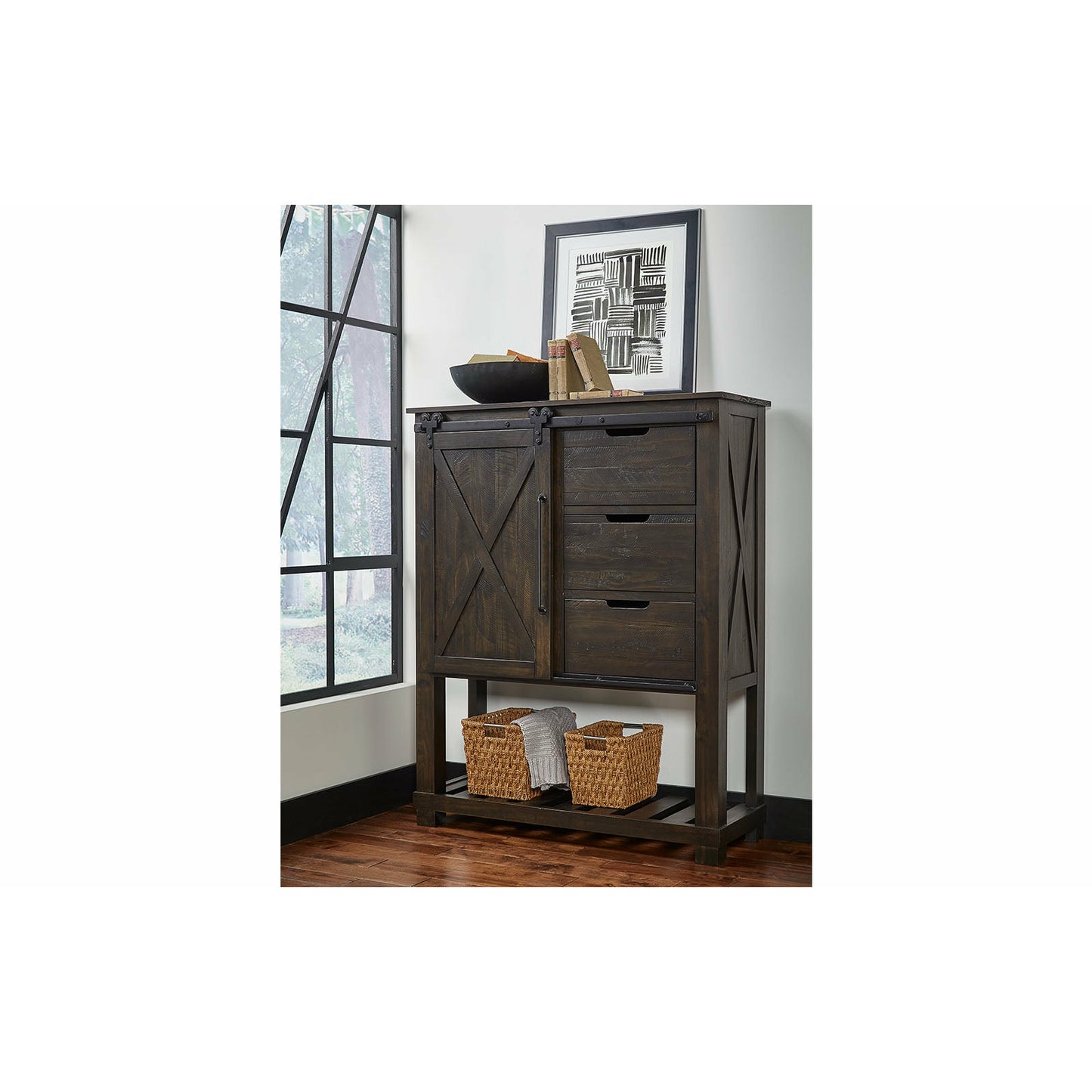 SUN VALLEY - BARN DOOR CHEST - CHARCOAL