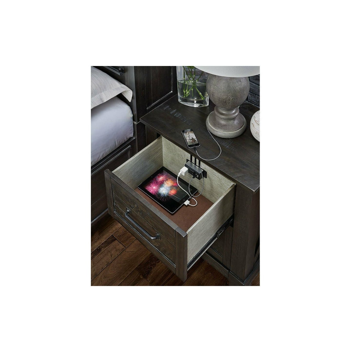SUN VALLEY - NIGHT TABLE - CHARCOAL
