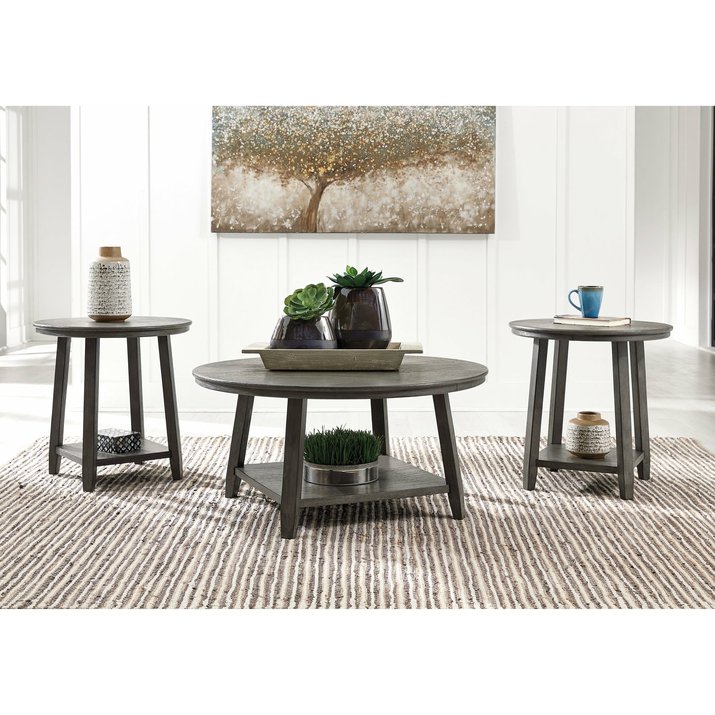 CAITBROOK COFFEE TABLE SET - GRAY ( SET OF 3)