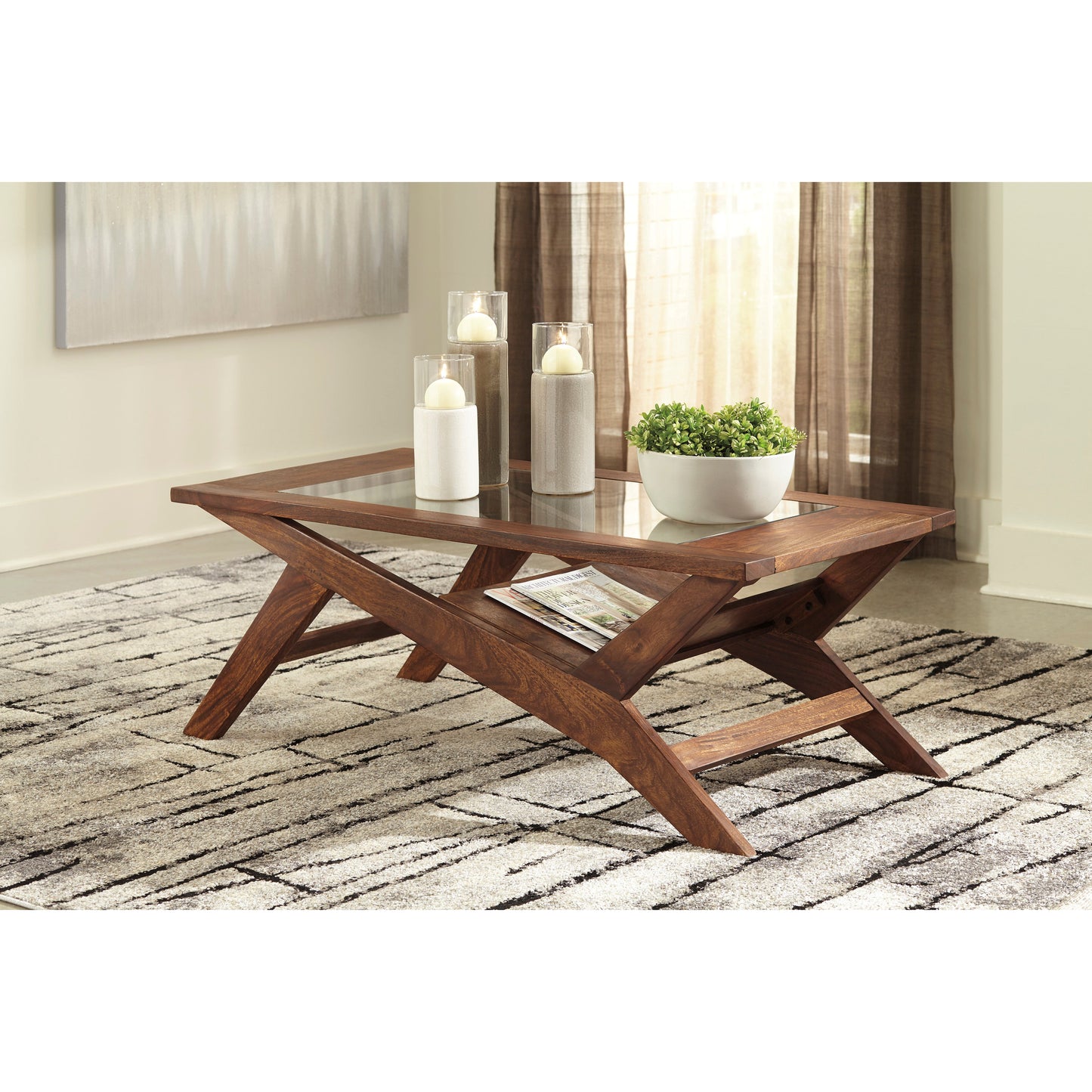 CHARZINE COFFEE TABLE - WARM BROWN (Floor Model)