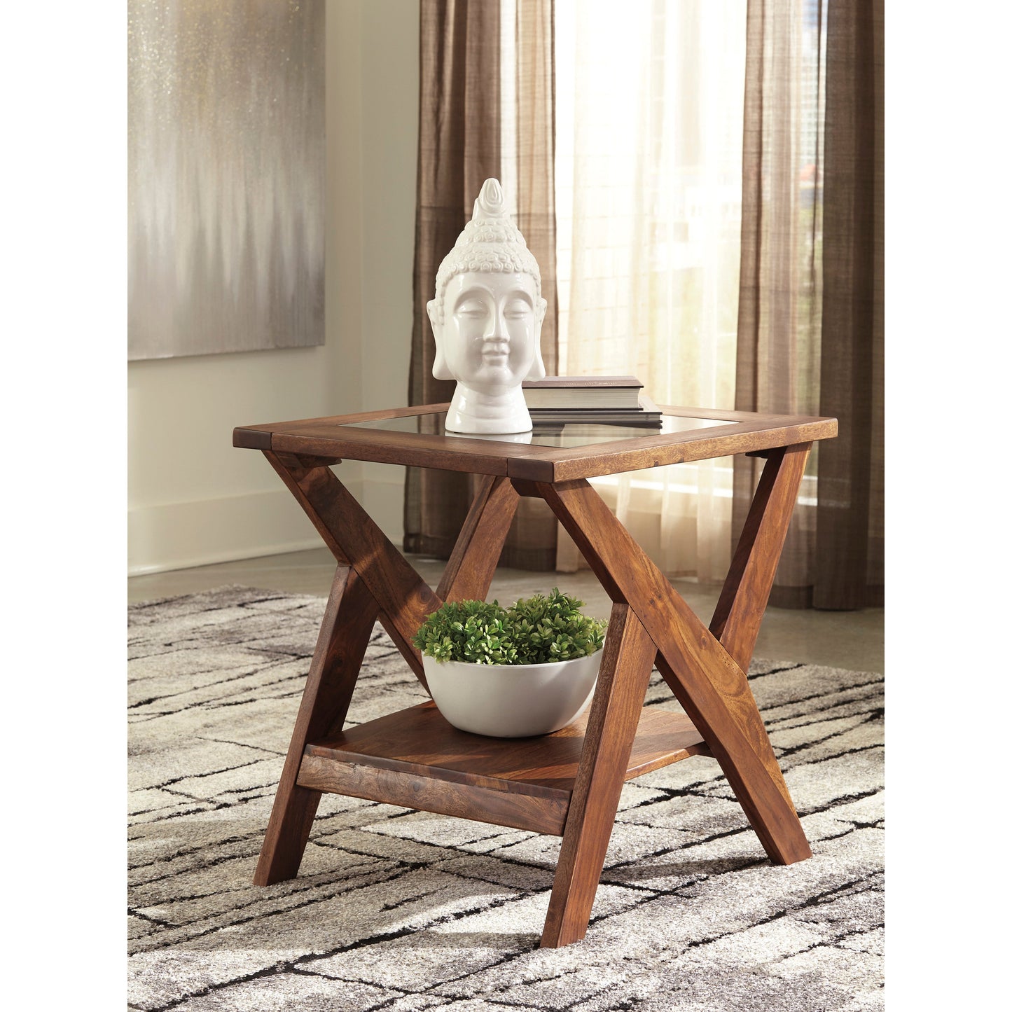 CHARZINE END TABLE - WARM BROWN (Floor Model)