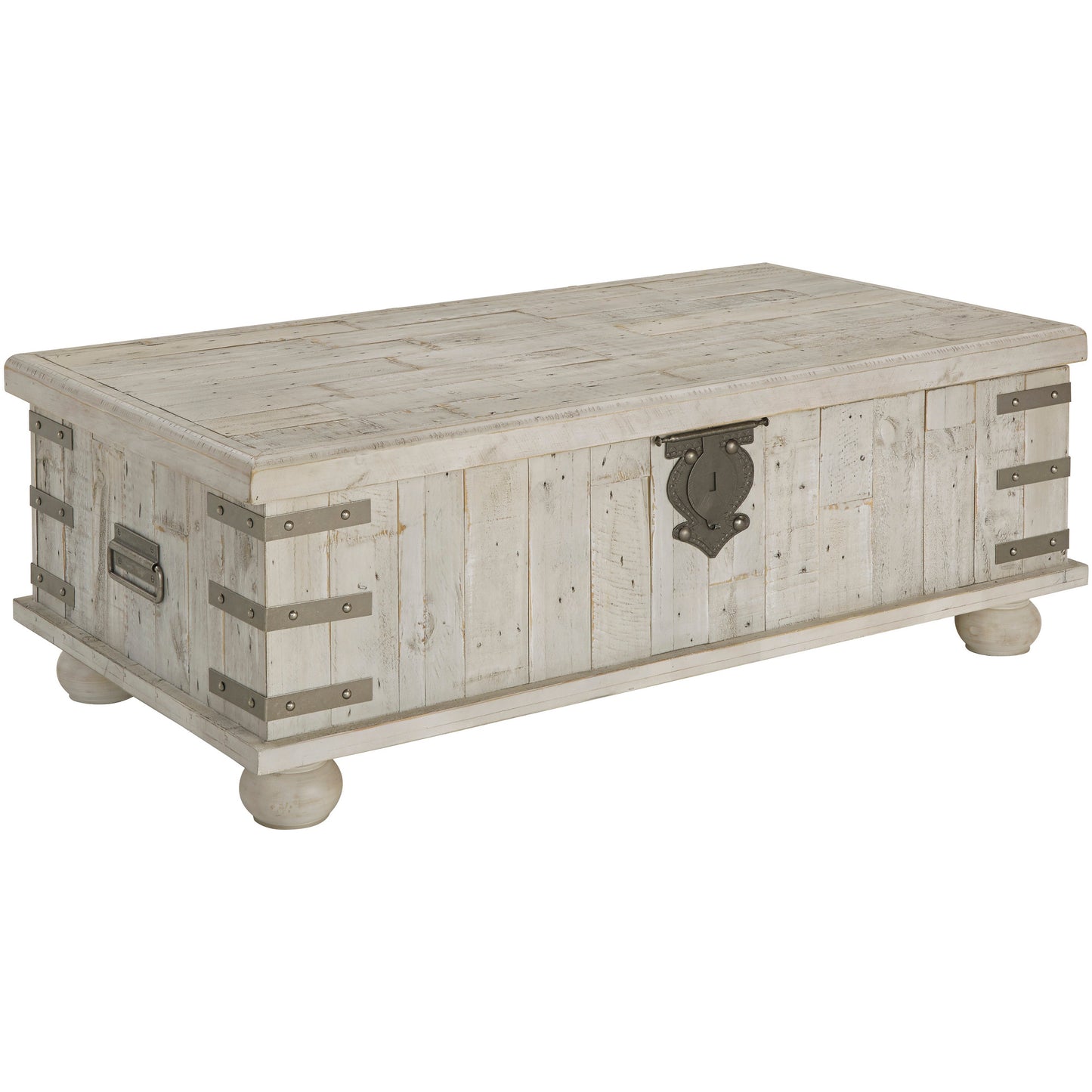 CARYNHURST LIFT-TOP COFFEE TABLE - WHITE WASH GRAY
