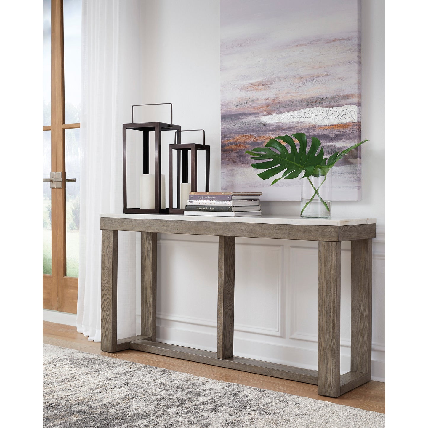 LOYASKA SOFA TABLE - BROWN/IVORY