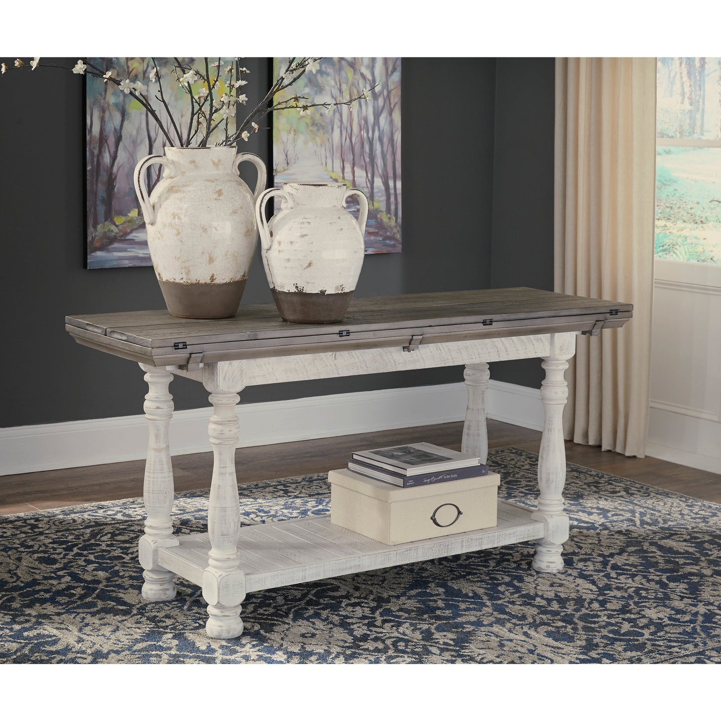 HAVALANCE SOFA TABLE - GRAY/WHITE