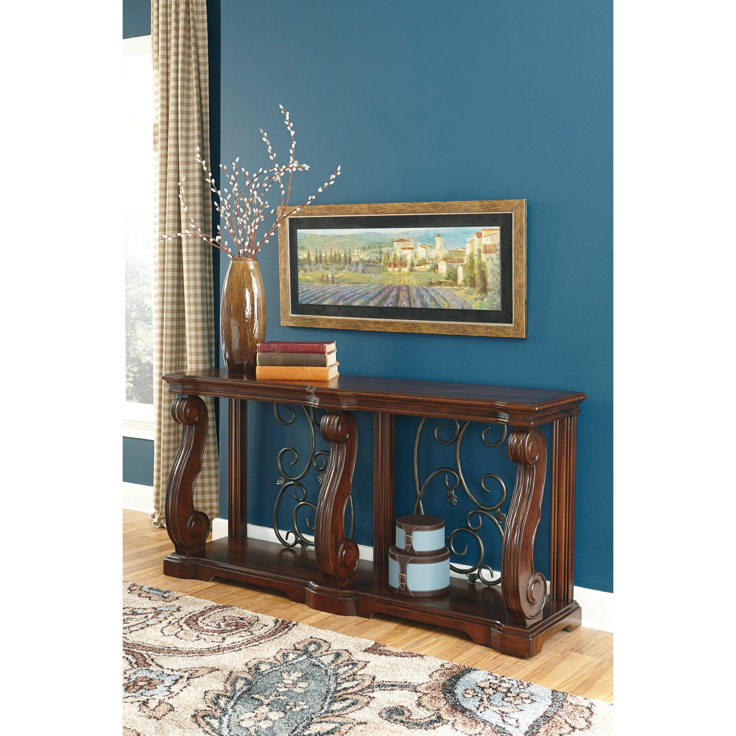 ALYMERE SOFA/CONSOLE TABLE - RUSTIC BROWN
